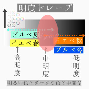 グラデーションカラースケール®カラー診断　ブルべ冬　ブルべ夏中間